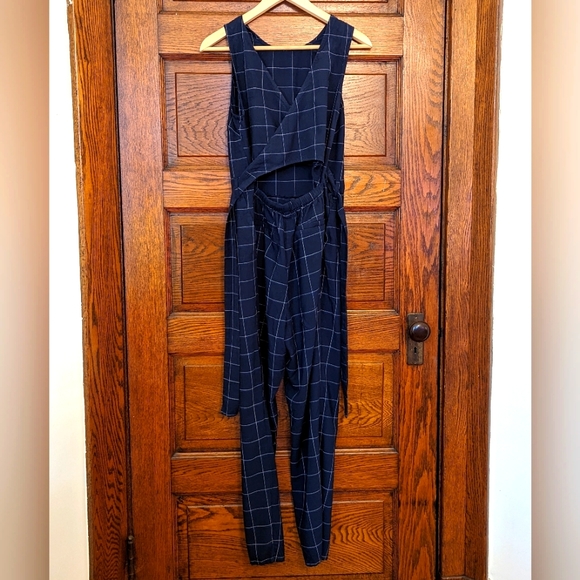 Marine Layer Jumpsuit X-Small Blue Checked - Picture 3 of 7